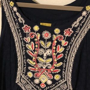 Anthropologie embroidered detail dress